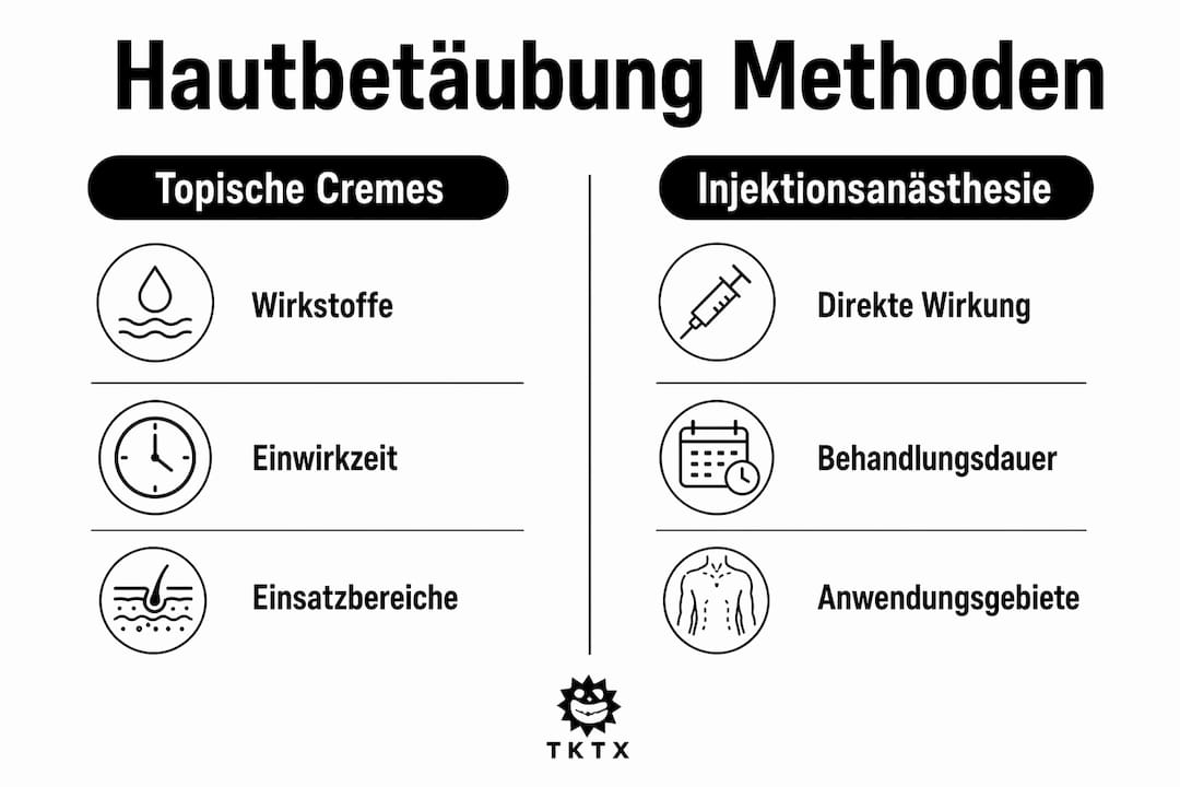 Infografik: Die wichtigsten Methoden zur Hautbetäubung im Überblick