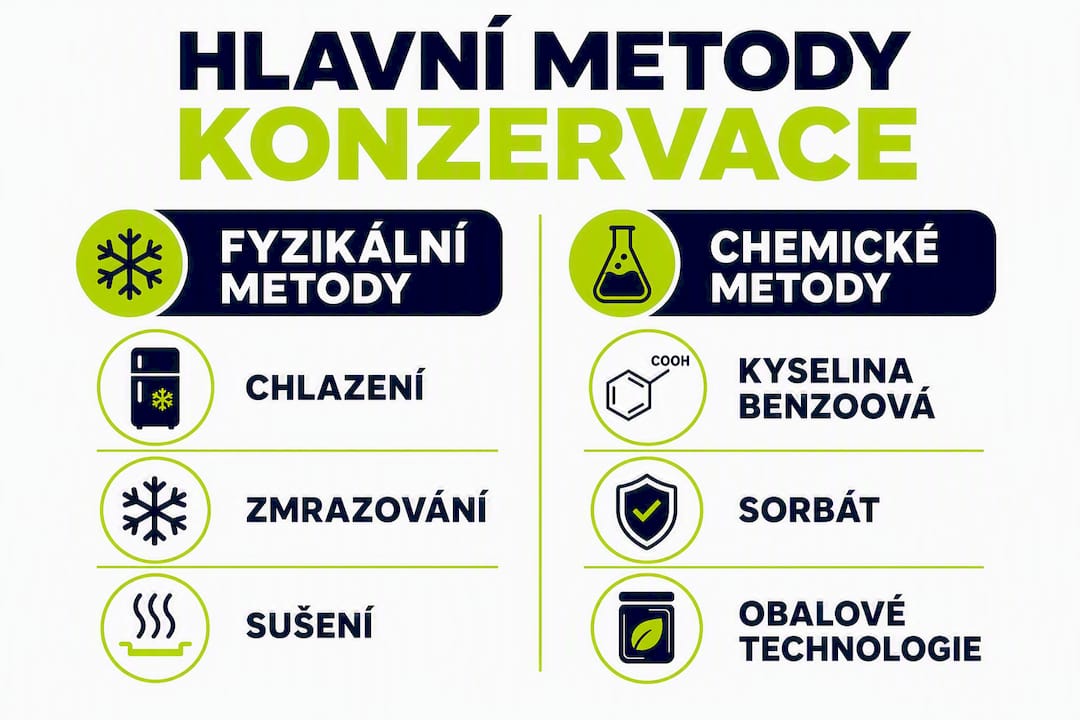Přehled nejčastějších metod konzervace v přehledné infografice