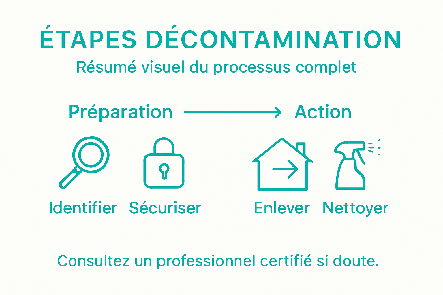 Infographie : les étapes essentielles pour la décontamination d’un bâtiment