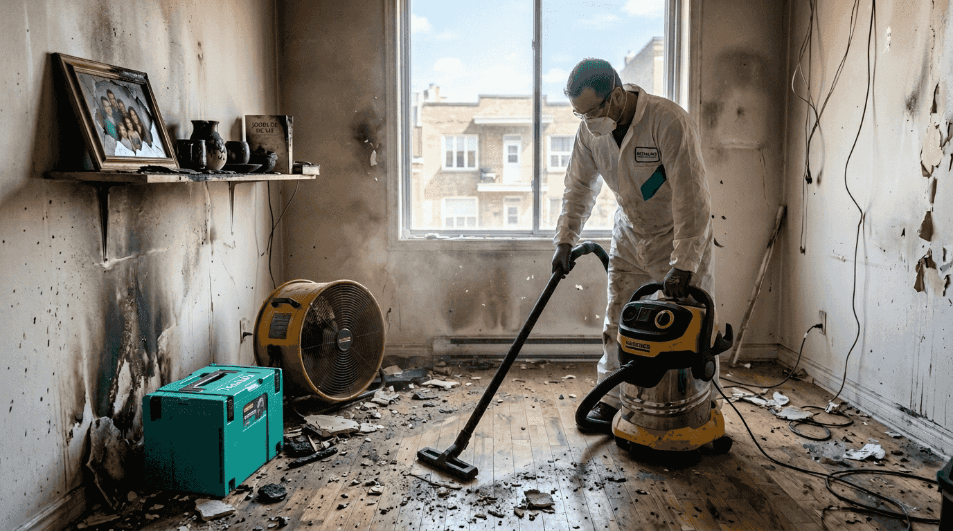 Spécialiste en décontamination après incendie d’appartement à Montréal