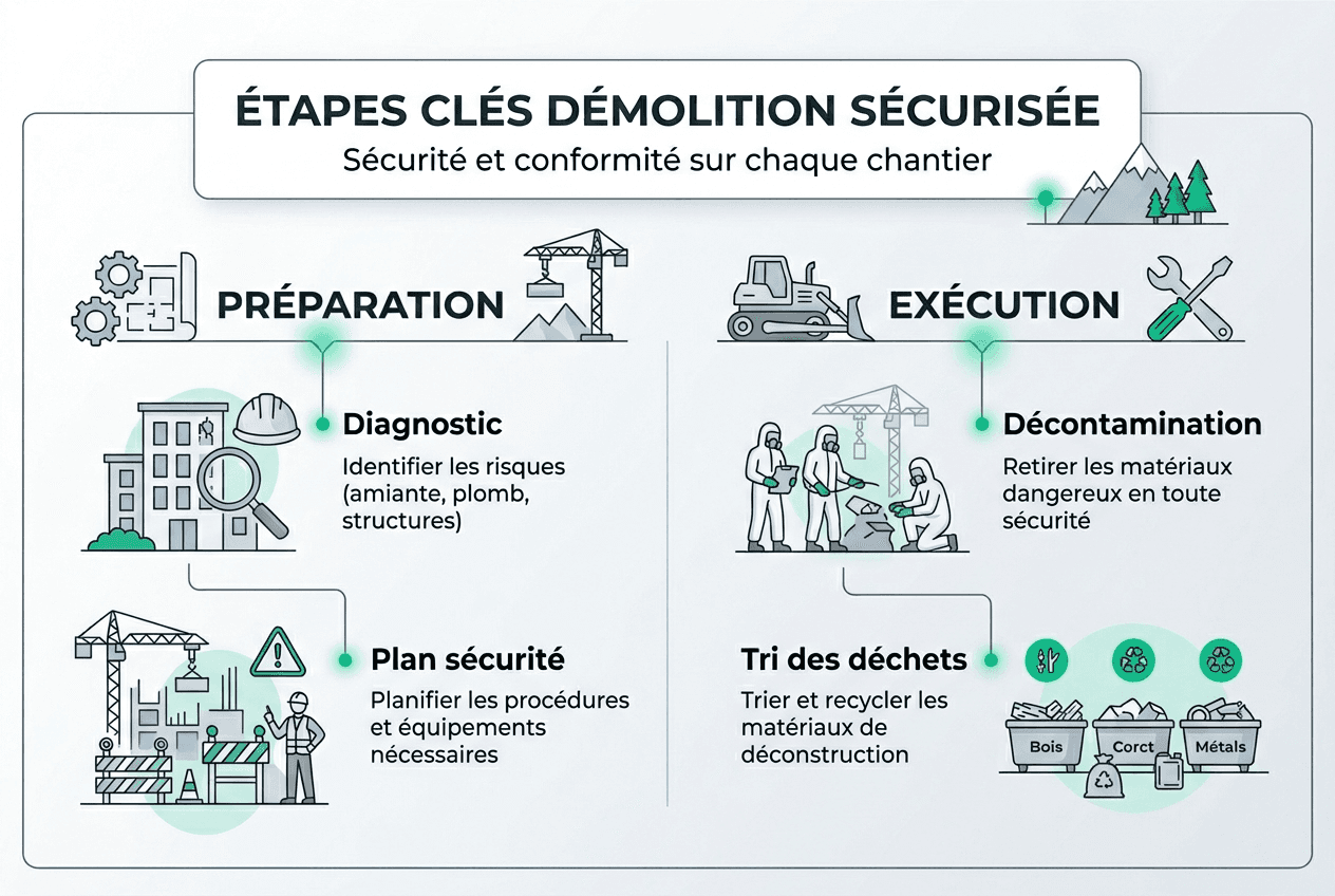 Infographie : les grandes étapes pour une démolition en toute sécurité