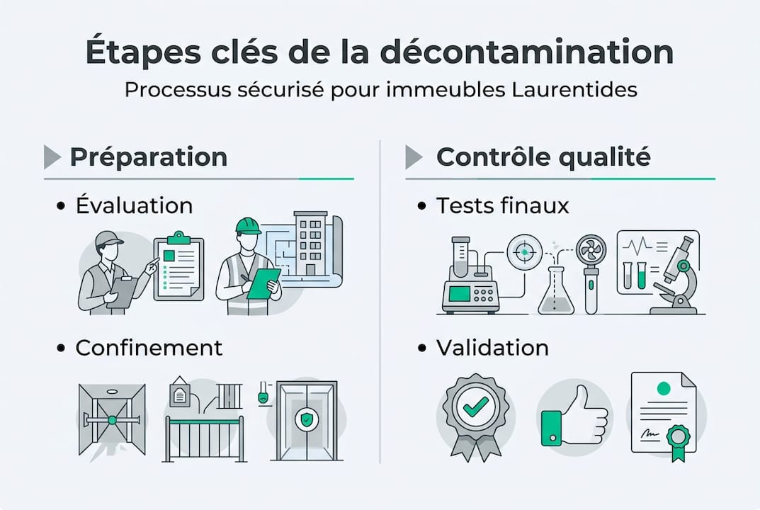 Schéma du processus de décontamination dans les Laurentides