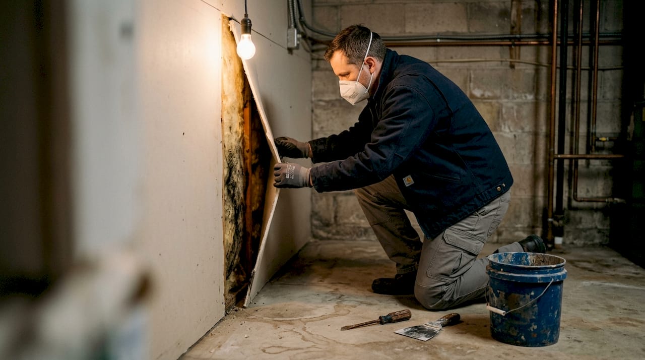 Détection de moisissures cachées derrière les cloisons de la maison