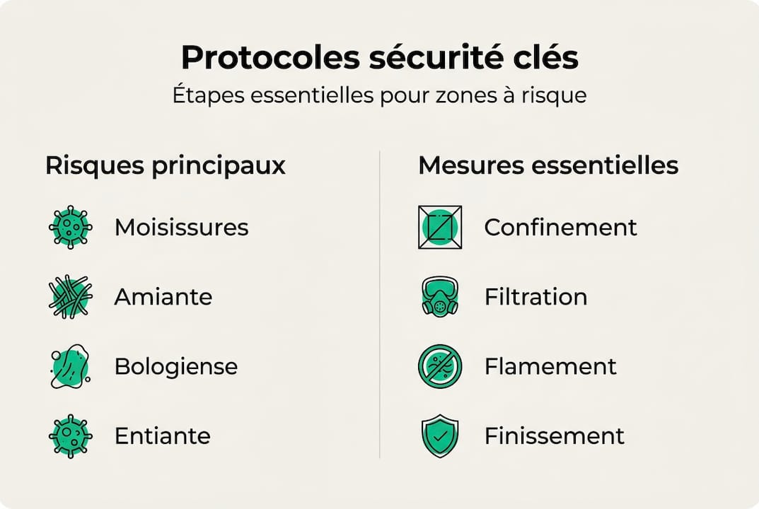 Infographie : les étapes essentielles du protocole de sécurité et de décontamination