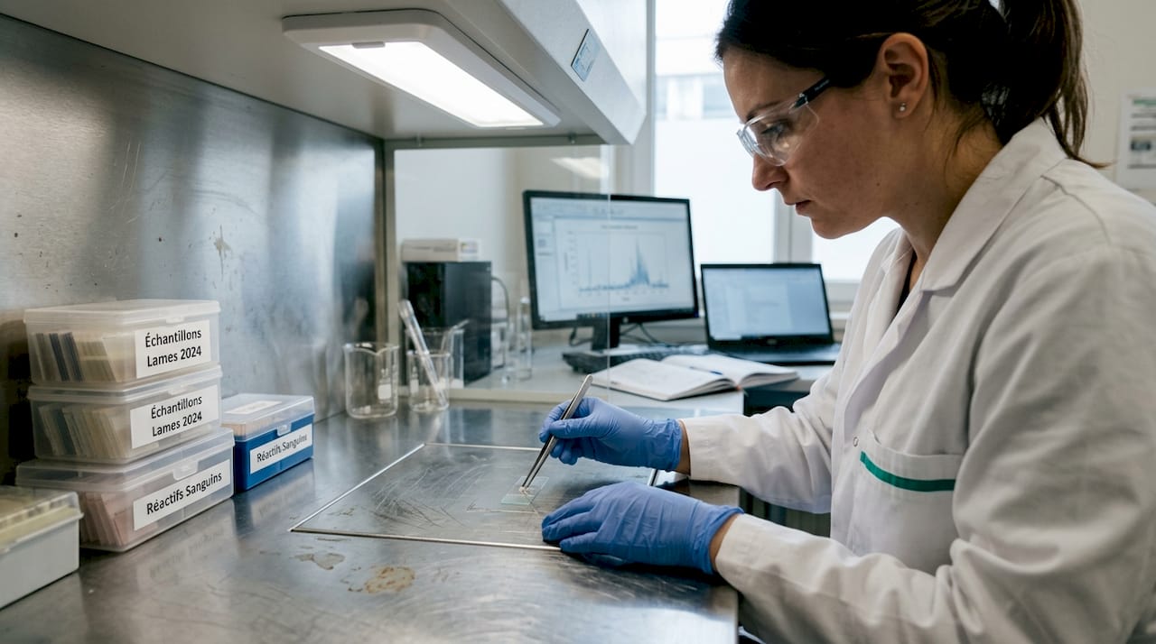 Technicienne spécialisée dans l’analyse de l’amiante en laboratoire, avec une expertise en manipulation sous hotte.