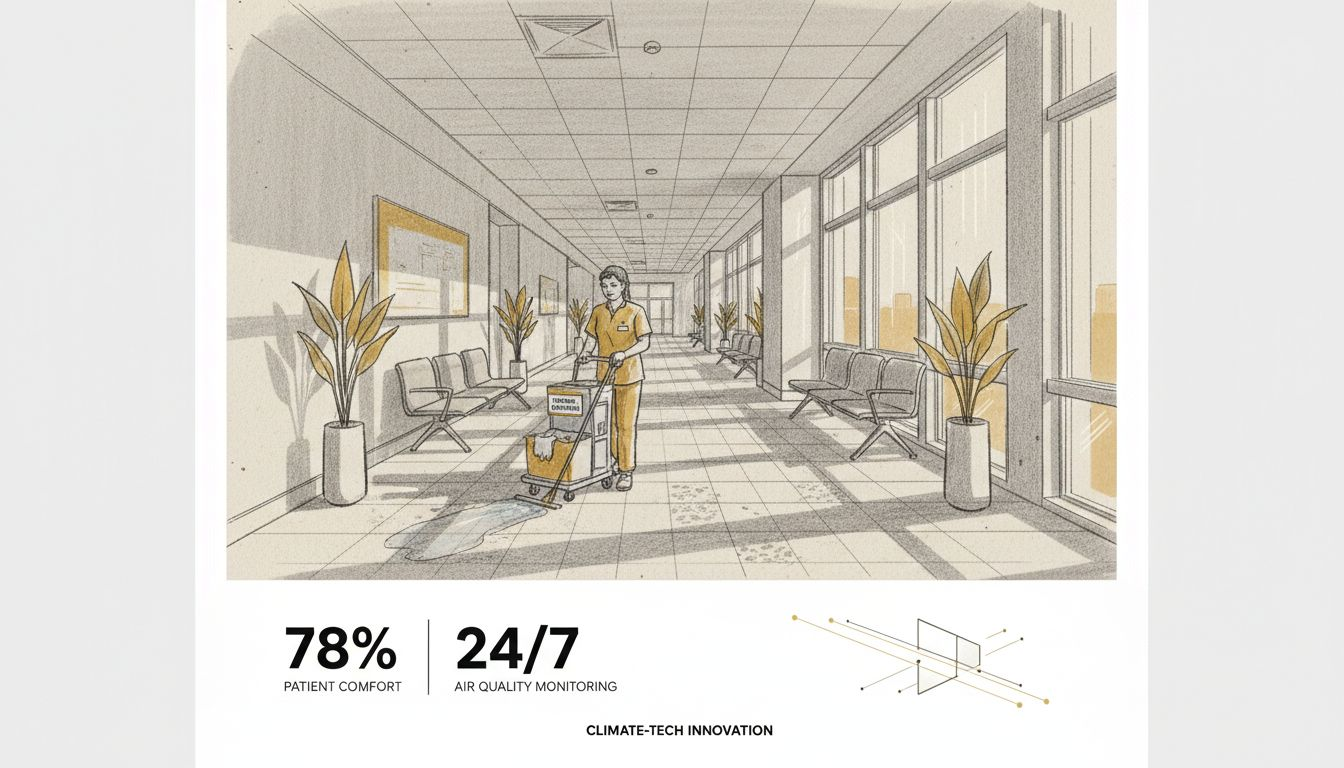 Corridor with sunlight and hospital staff