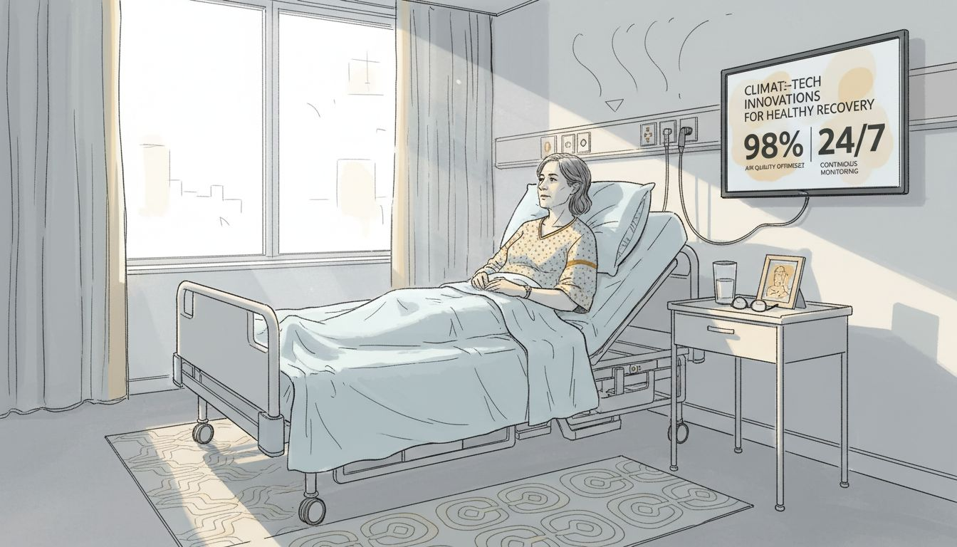Patient in sunlit hospital room by window
