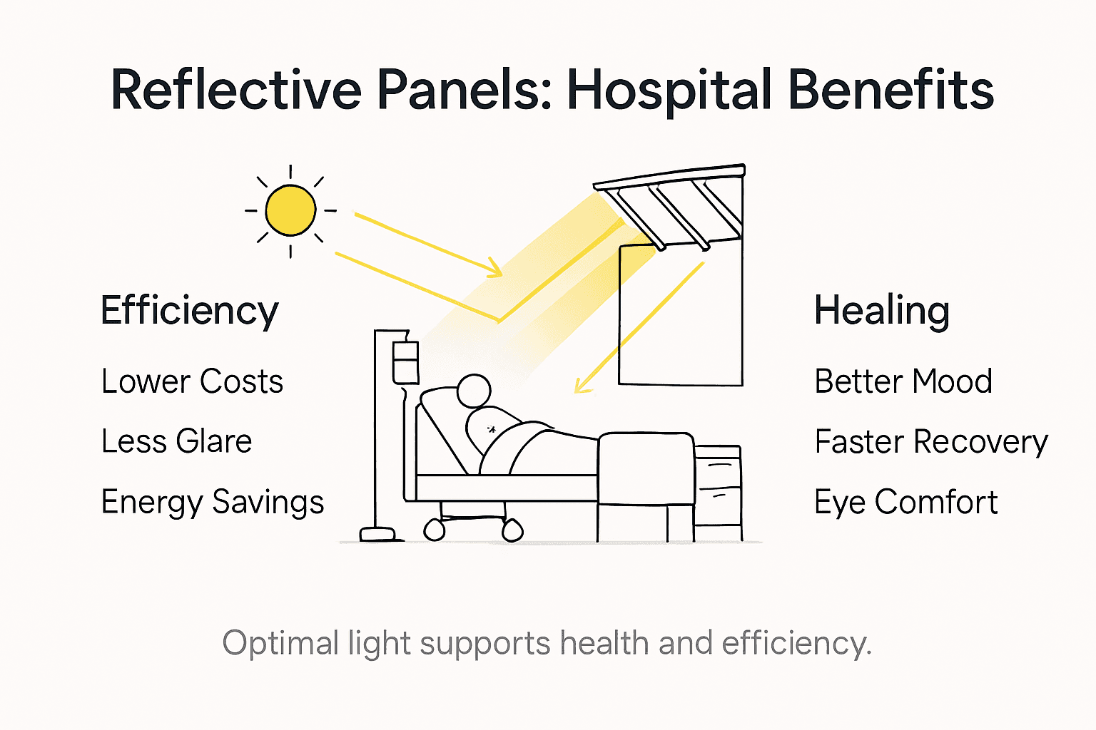 Infographic showing reflective panel hospital benefits
