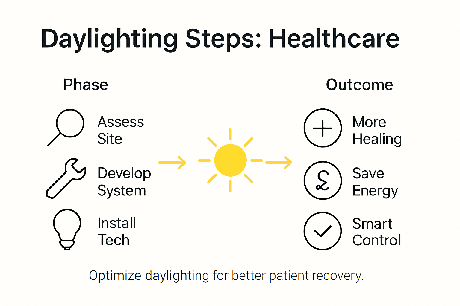 Infographic showing daylighting steps and outcomes