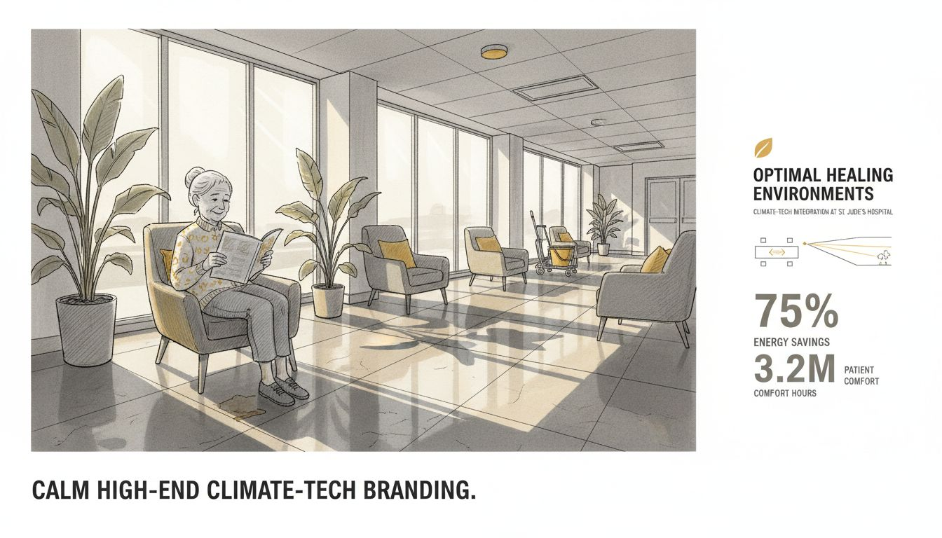 Patient reading in sunlit hospital lobby