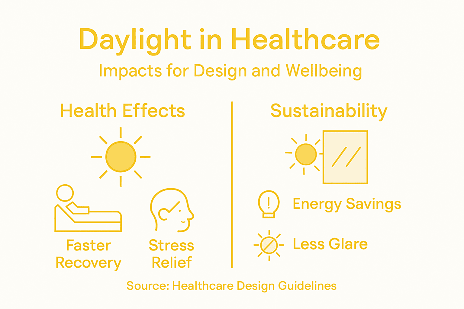 Infographic showing daylight design benefits and impacts