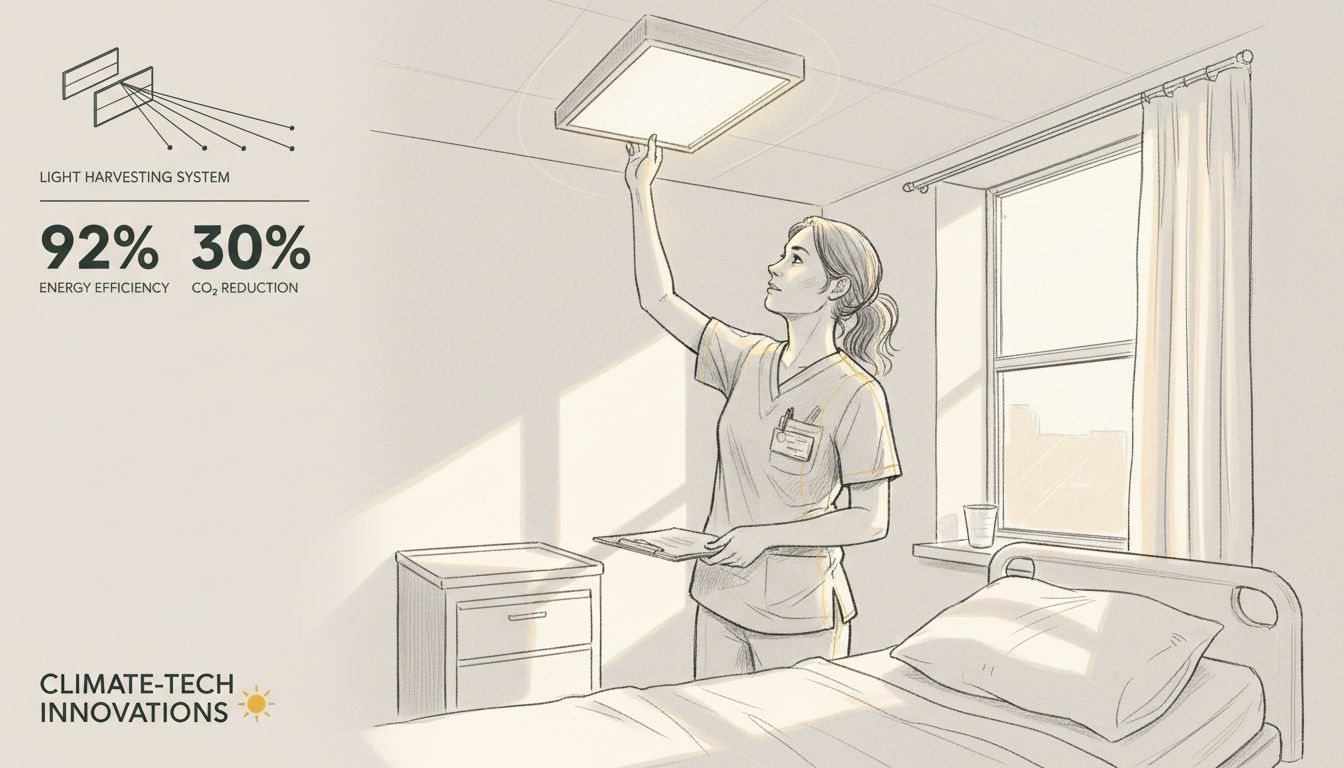 Nurse adjusting smart hospital lighting
