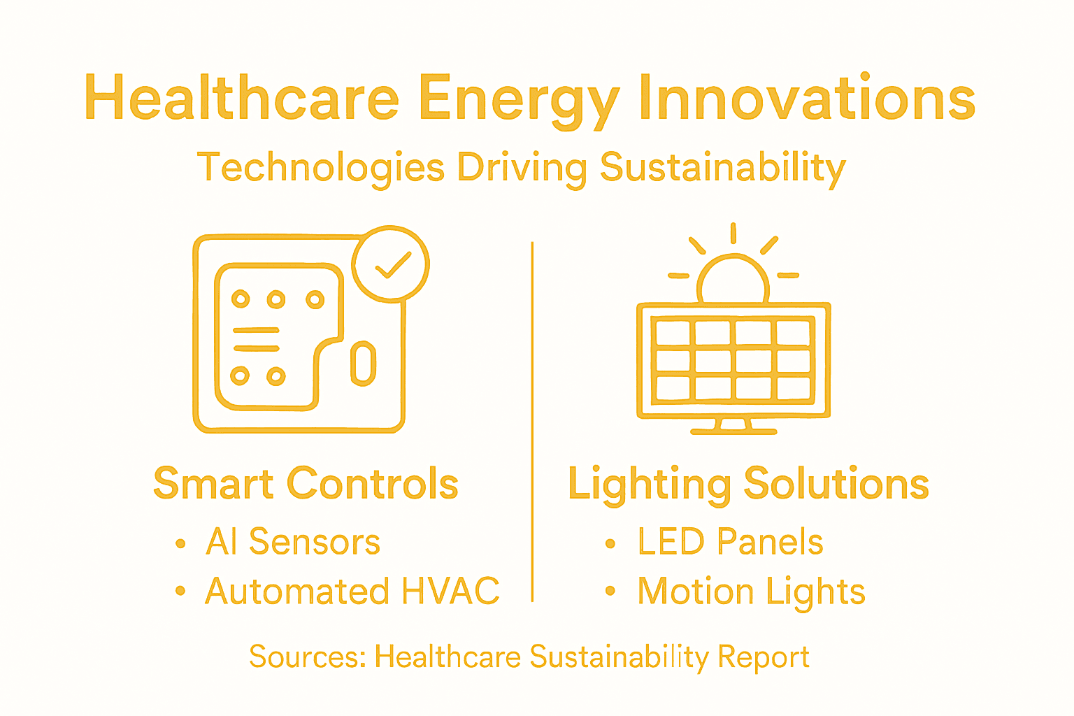 Infographic with healthcare energy interventions