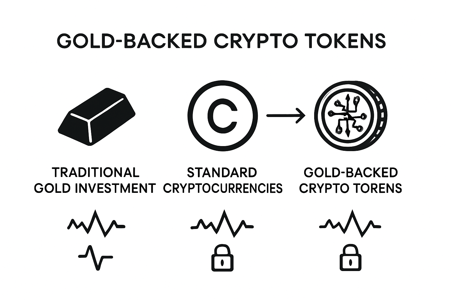 Gold, crypto, and gold-backed token compared