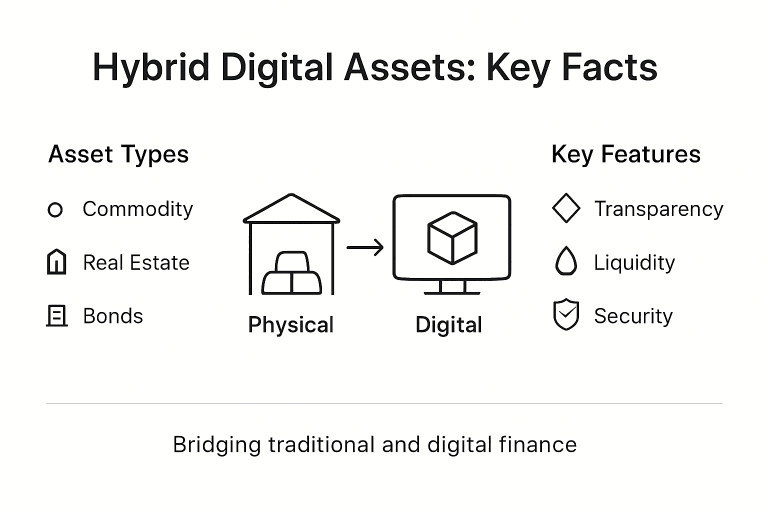 Infographic showing hybrid digital asset basics