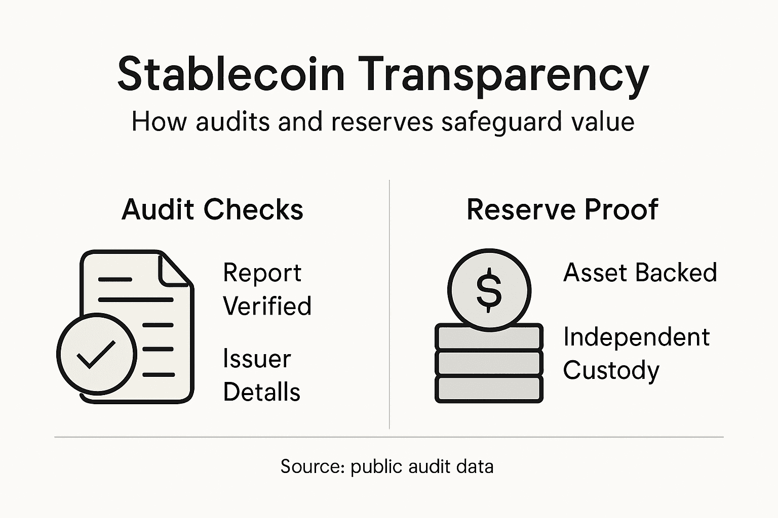Infographic showing stablecoin audit transparency