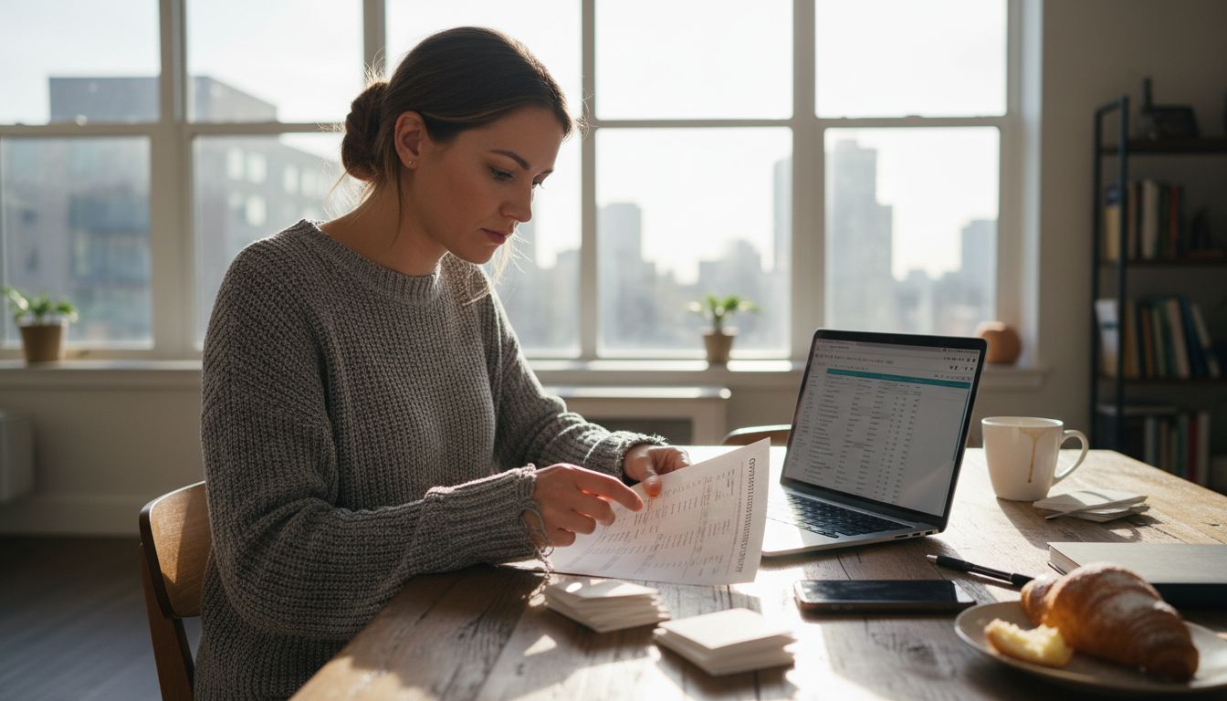 Investor reviewing gold-backed token statement