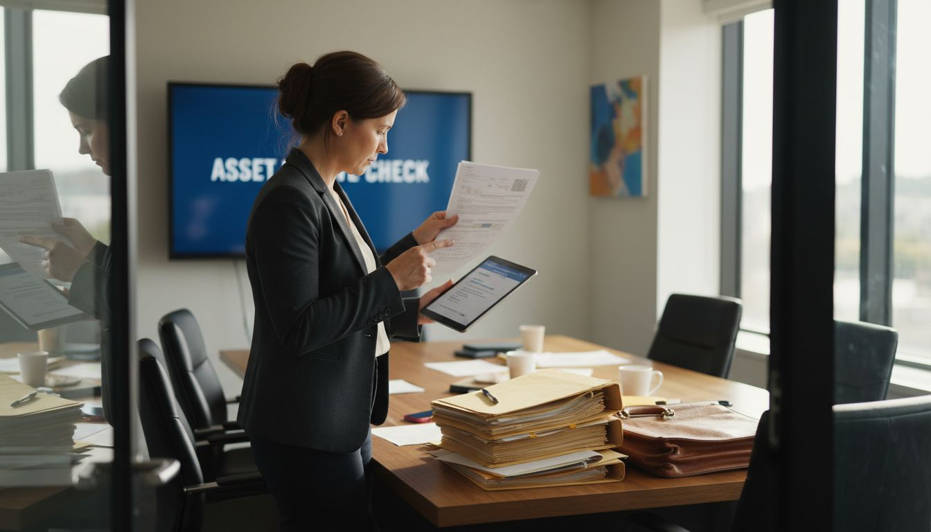 Compliance officer reviewing asset reserve audit
