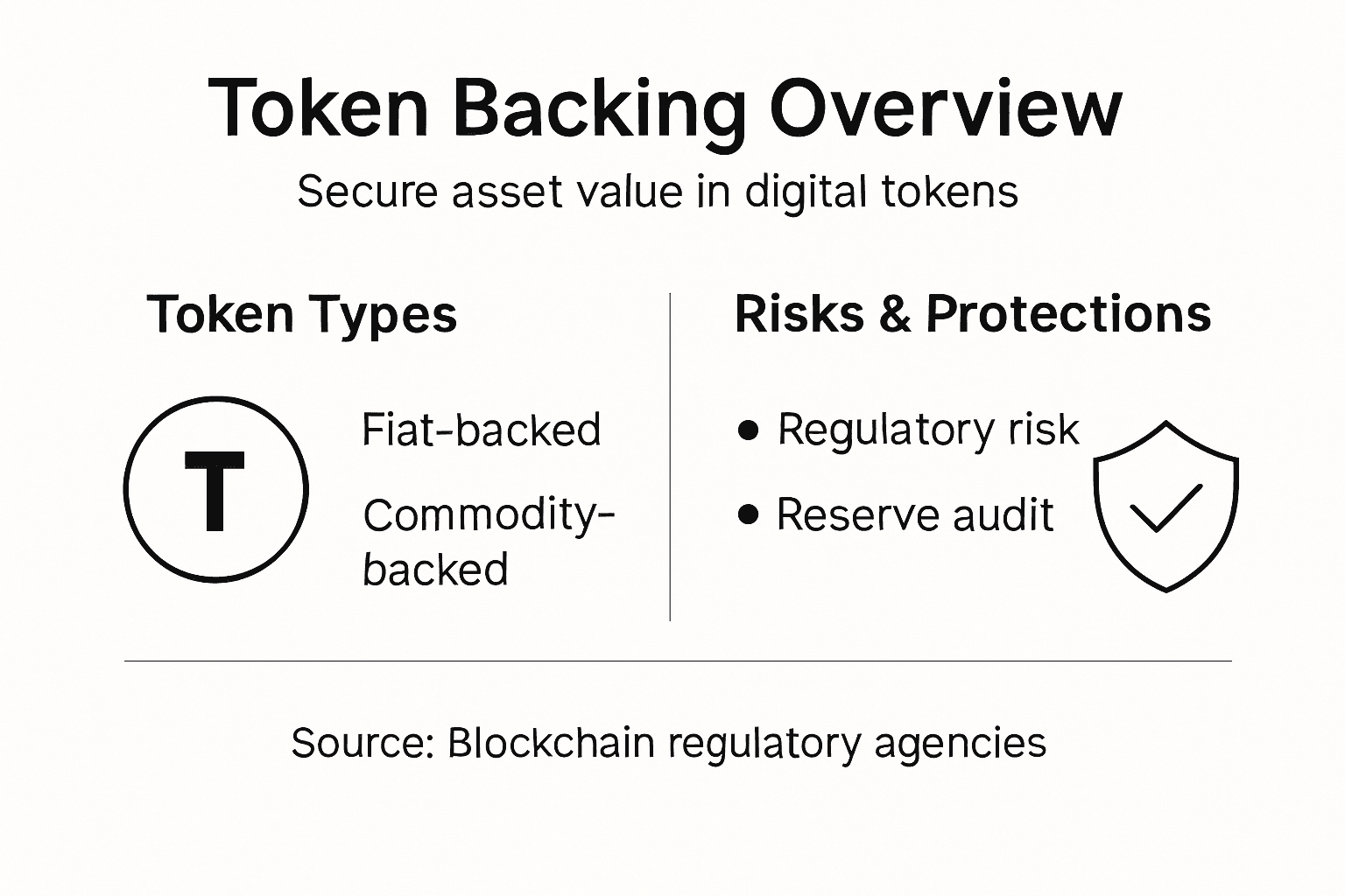 Infographic showing token backing types and risks