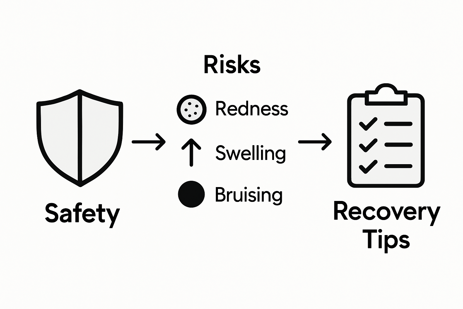 Infographic on tear trough filler risks safety