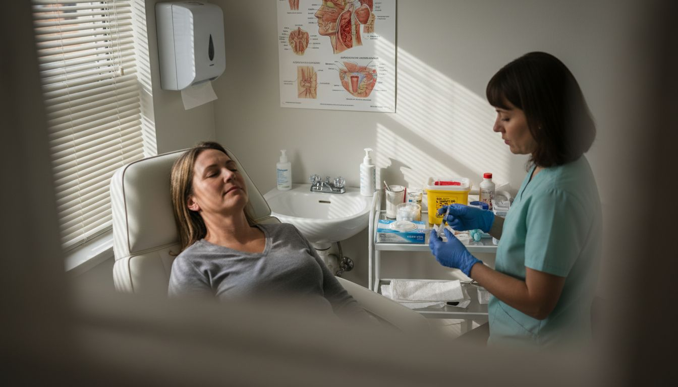 Facial filler injection preparation in office