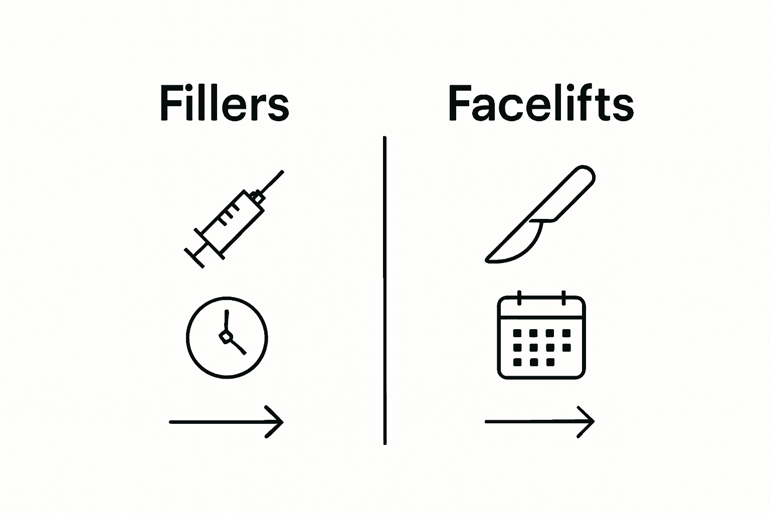 Comparison of fillers and facelifts infographic