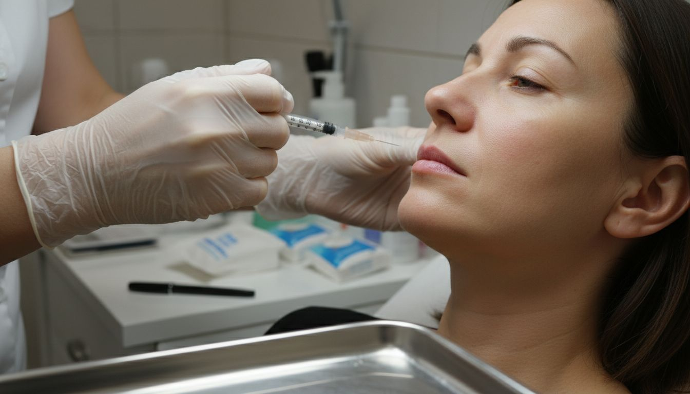Close-up of mesotherapy facial injection