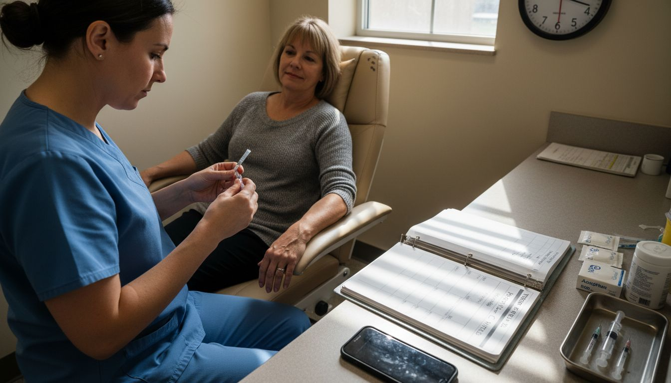 Nurse preparing Botox injection for patient