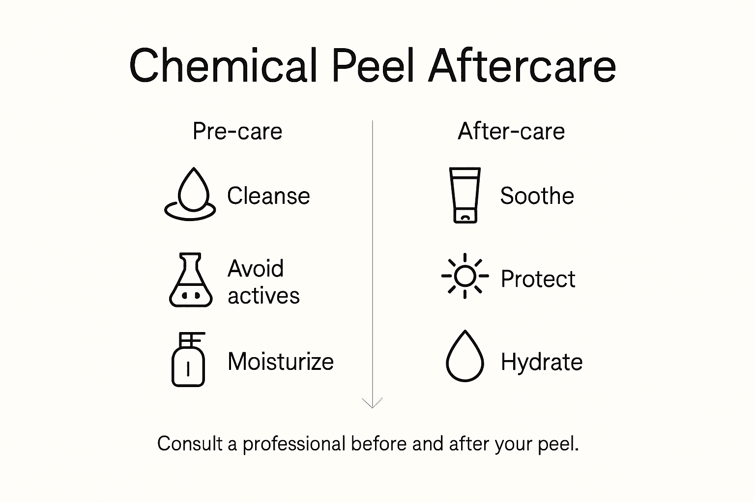 Infographic showing chemical peel care steps