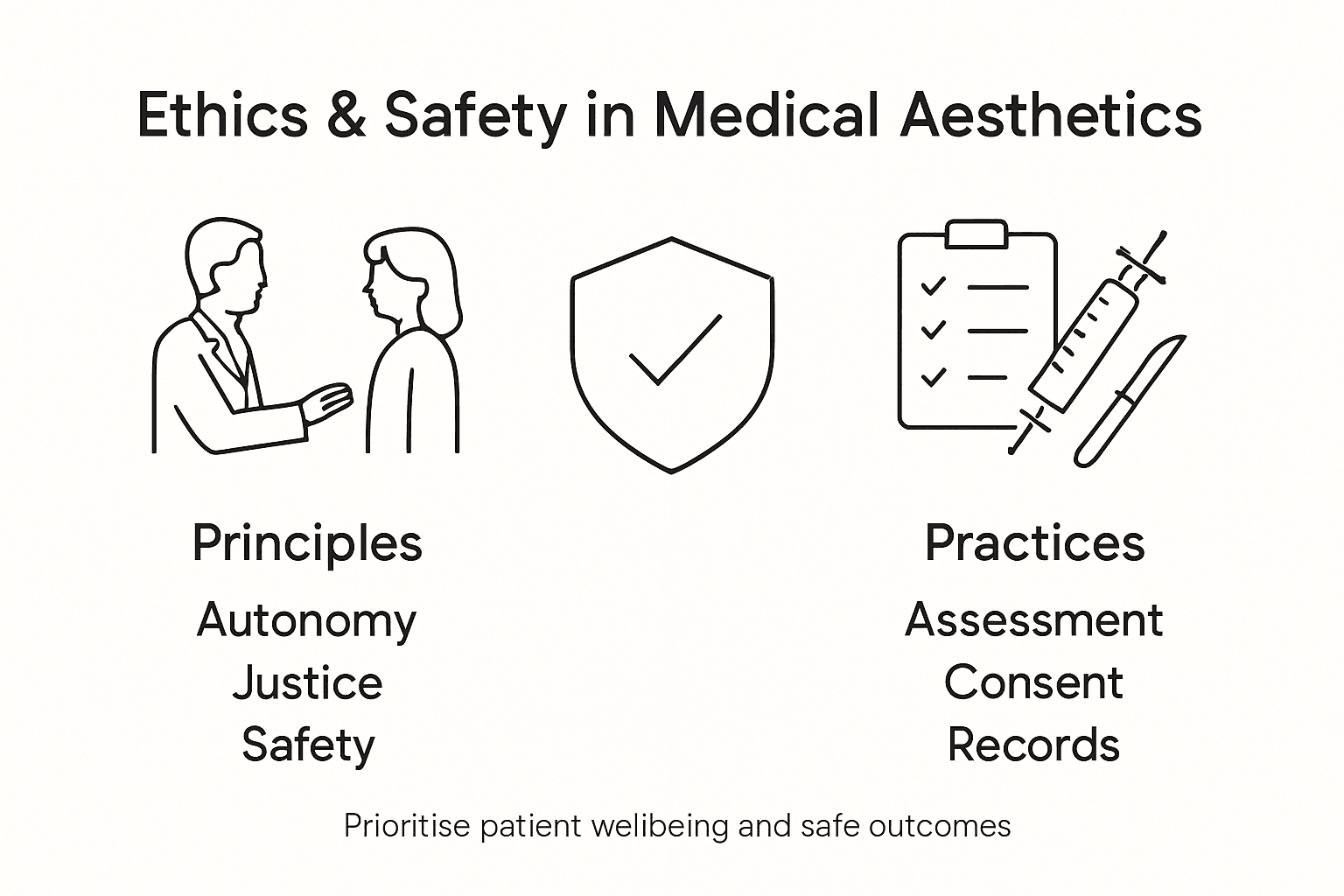 Infographic showing ethics and safety overview