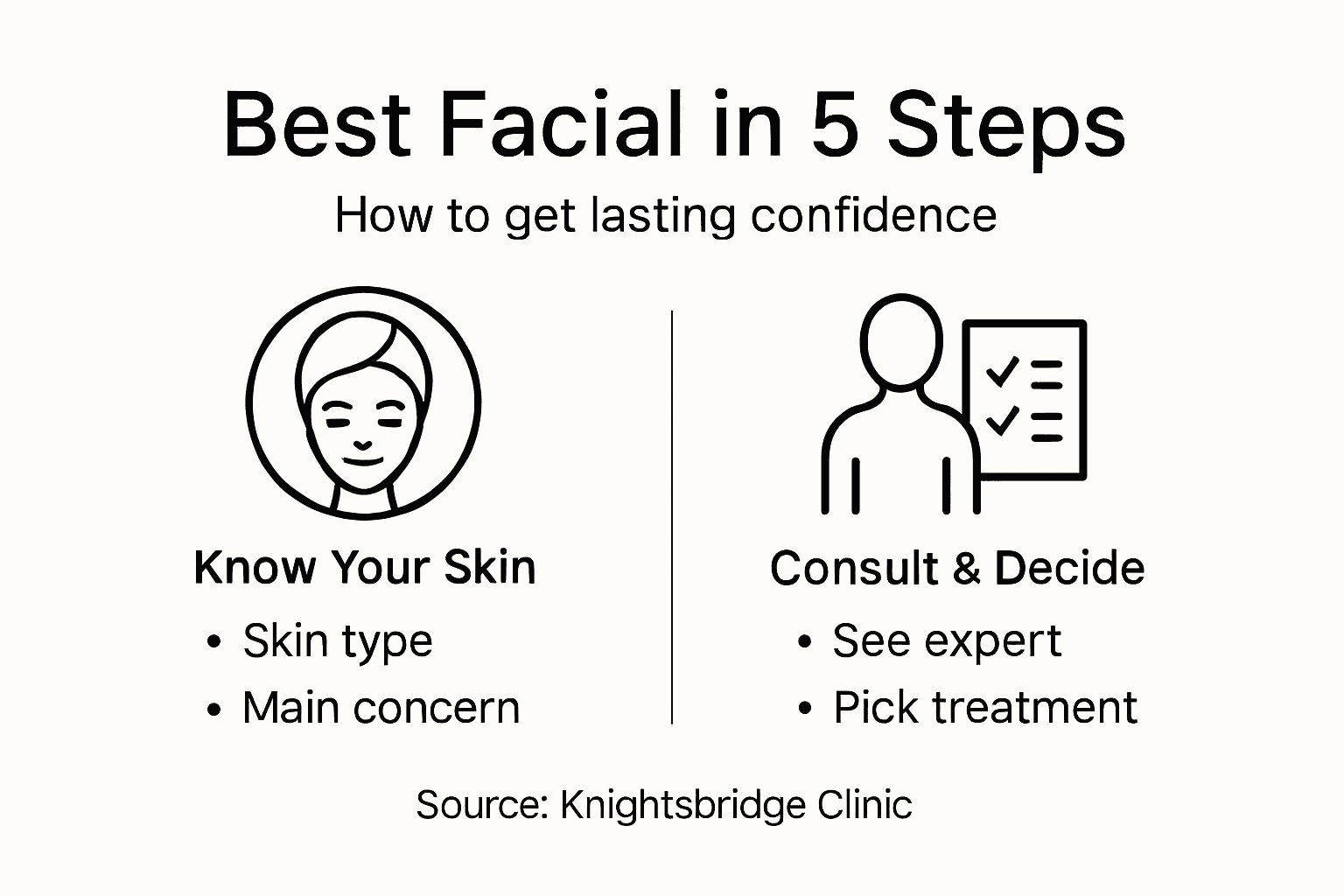 Infographic showing five steps to choose facial