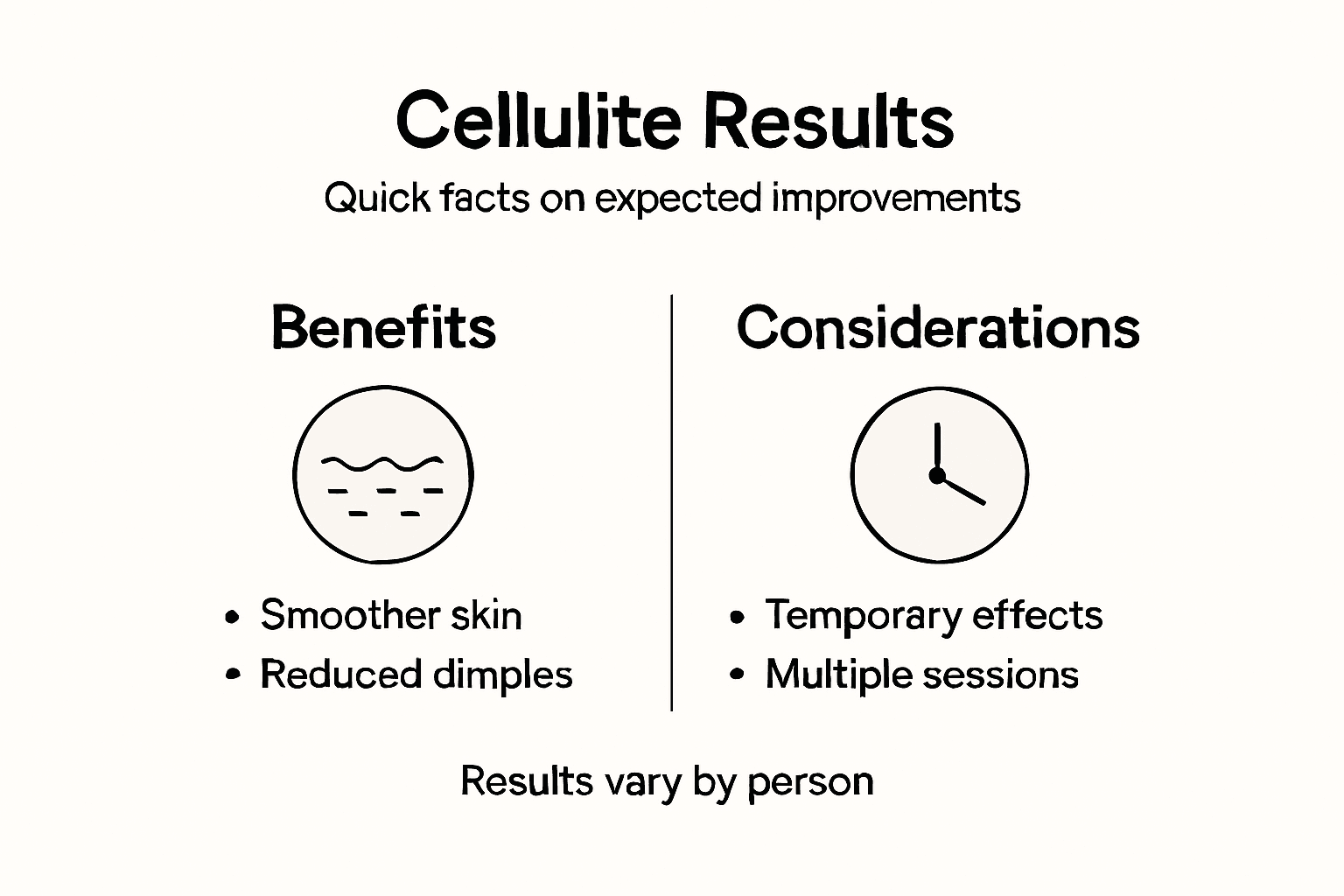 Infographic presenting cellulite treatment results and facts