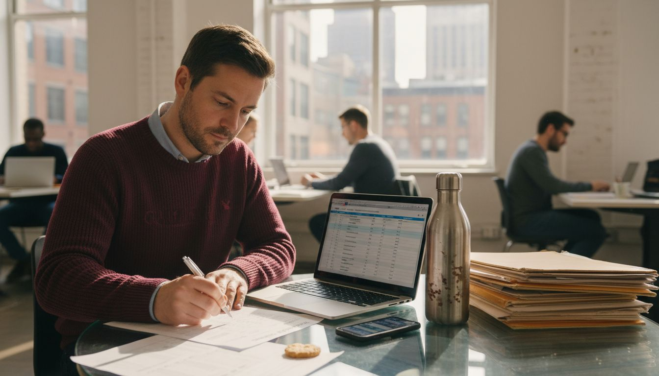 Consultant working on client persona worksheet