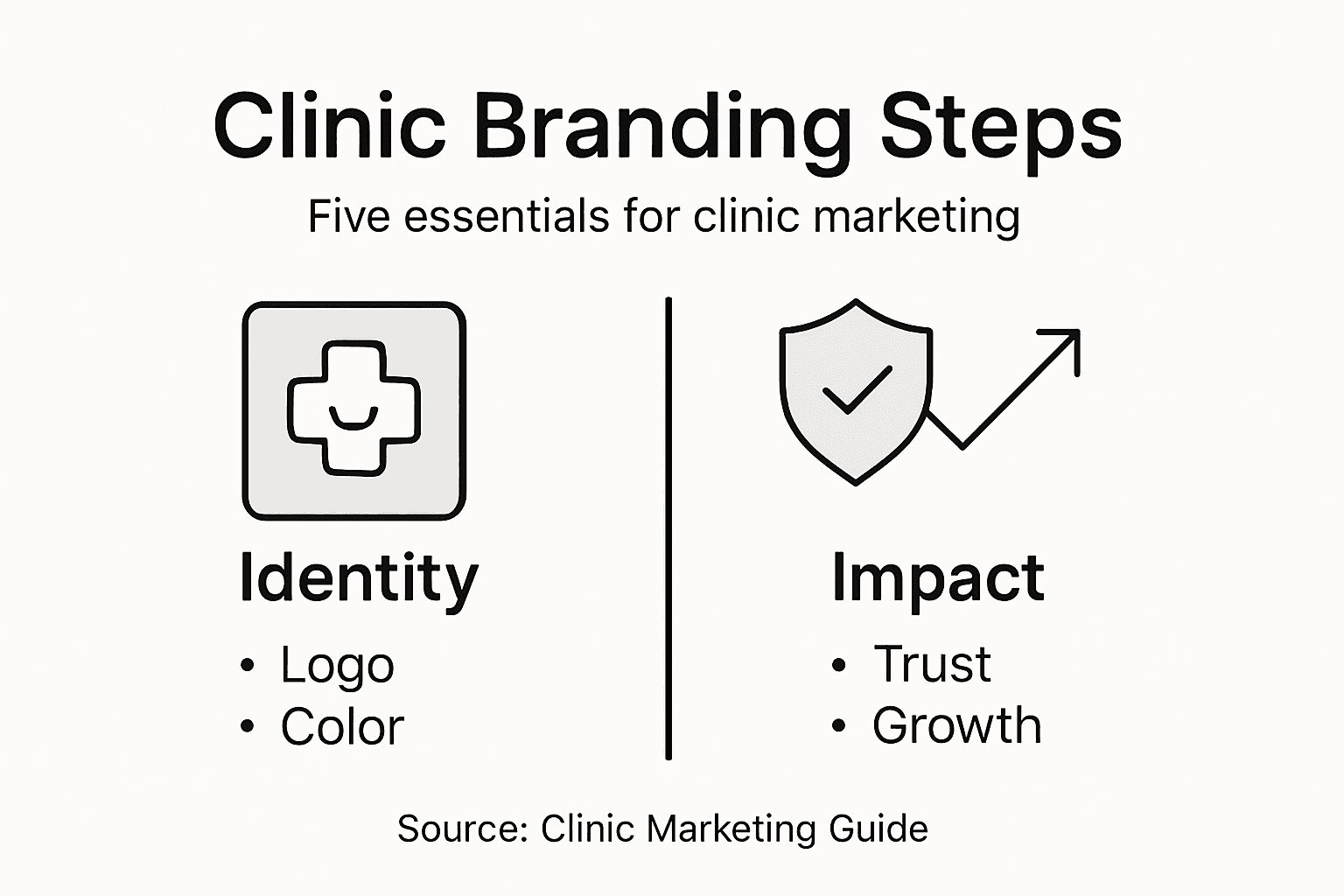 Infographic showing branding steps and impact