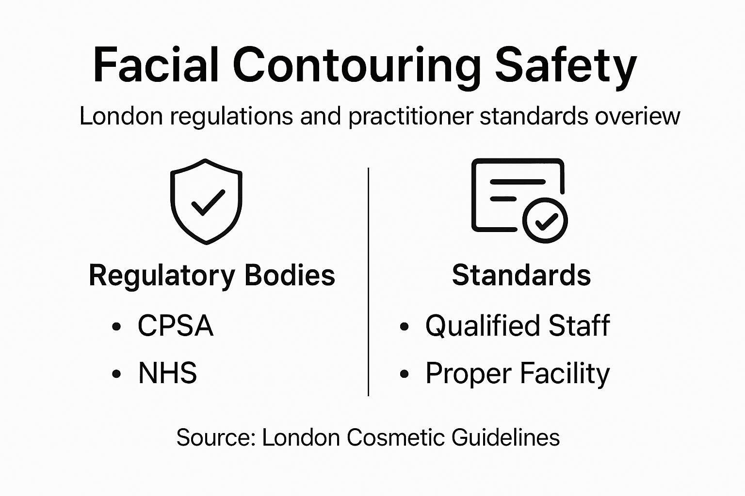 Infographic of facial contouring safety regulations