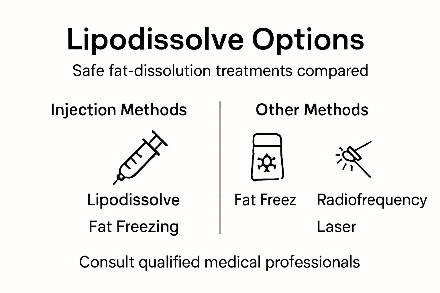 Infographic comparing fat dissolution methods