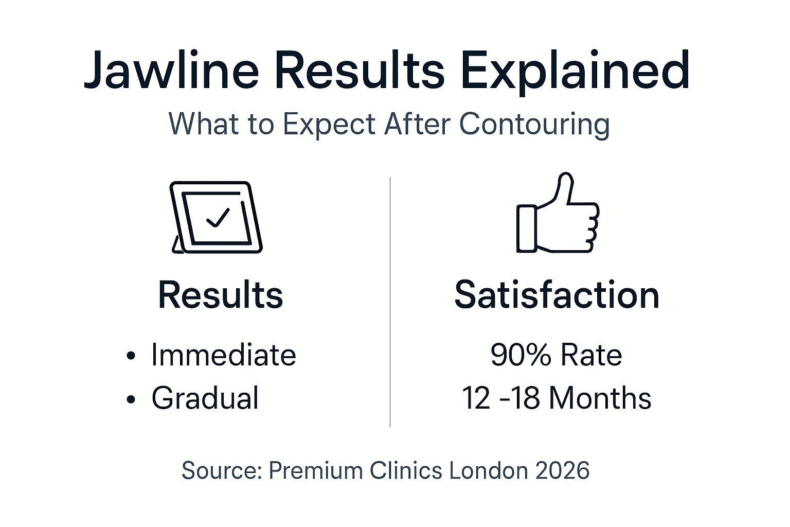 Infographic of jawline contouring results satisfaction