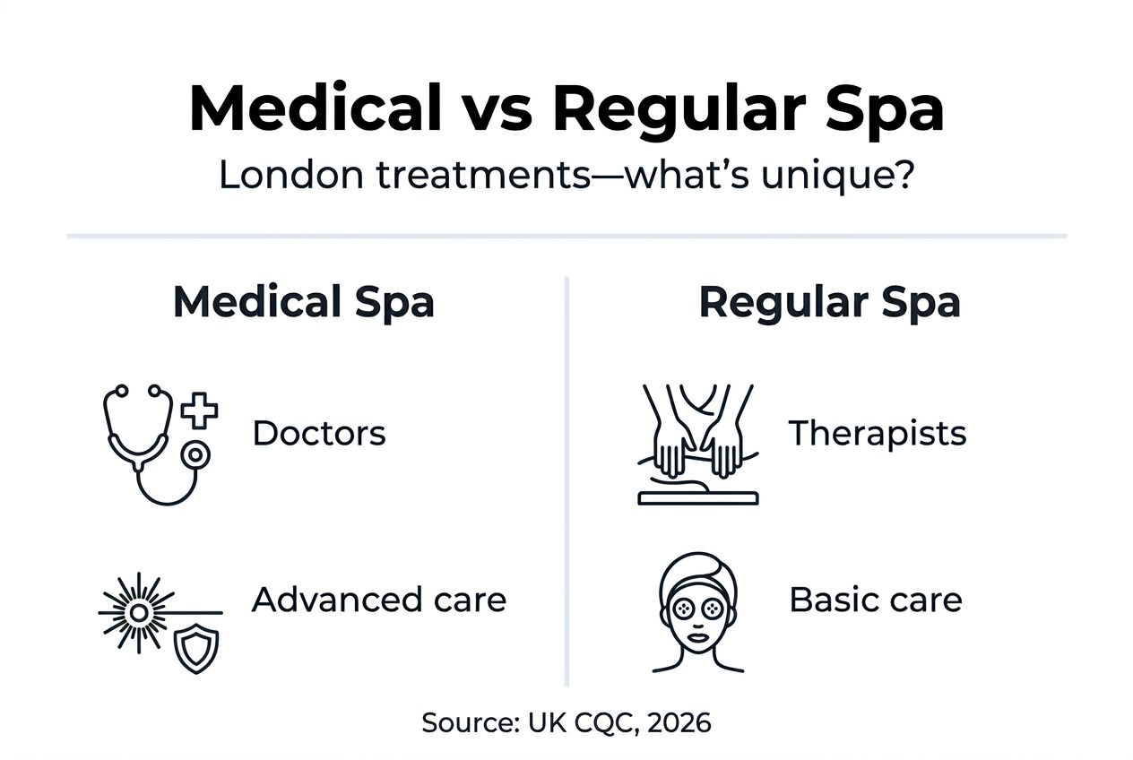 Infographic comparing medical and regular spas