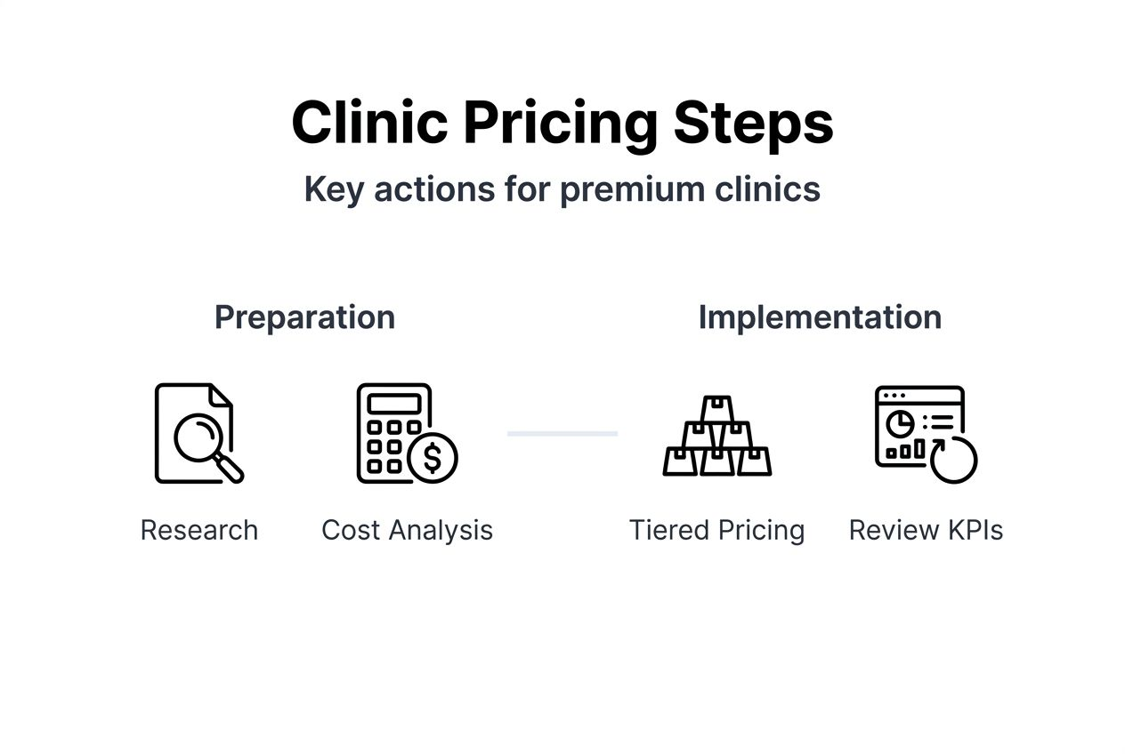 Infographic summarizing clinic pricing steps