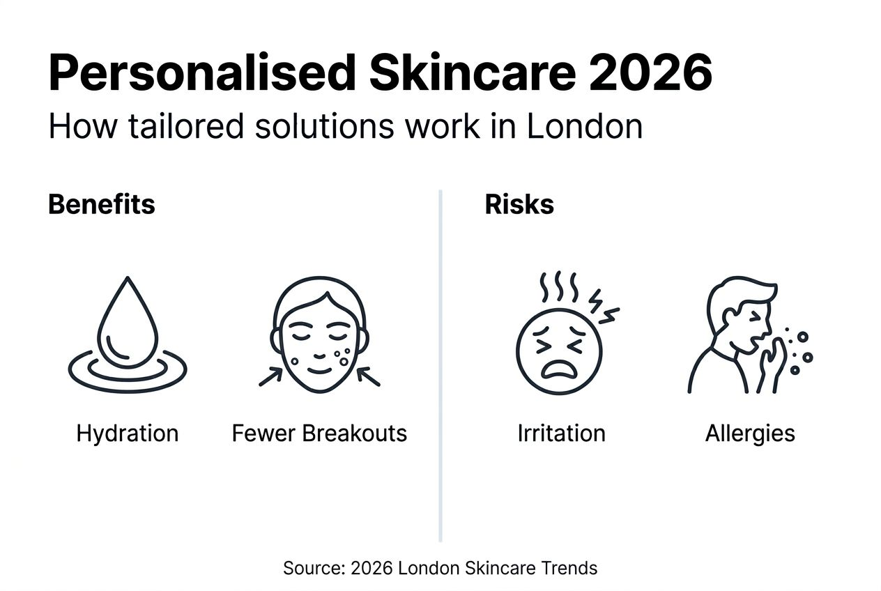 Infographic showing personalised skincare benefits and risks