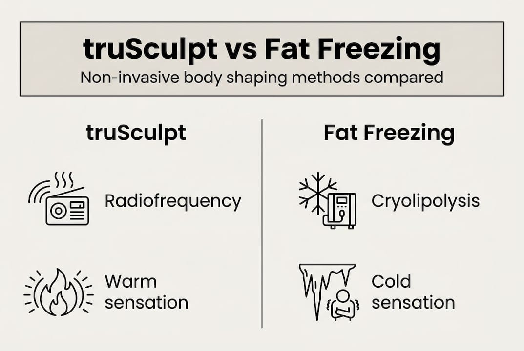 Infographic comparing truSculpt and fat freezing