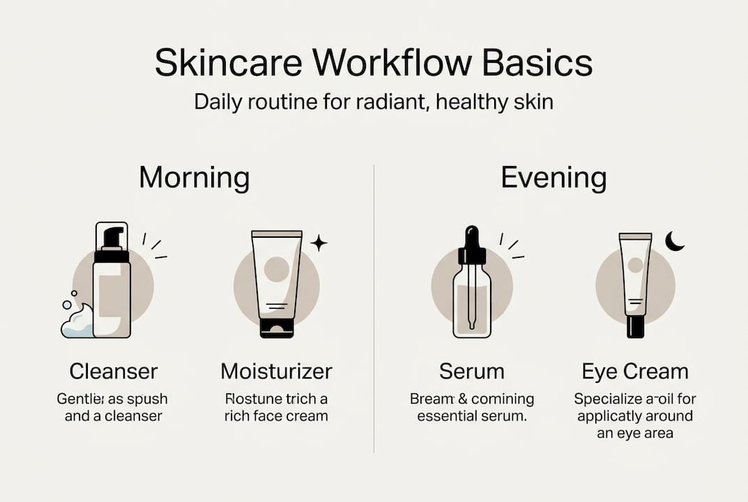 Infographic of skincare workflow essentials