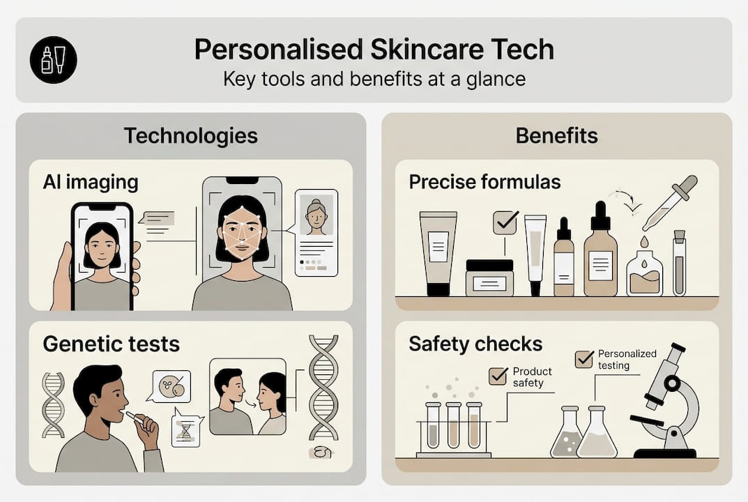 Infographic of skincare technology and benefits