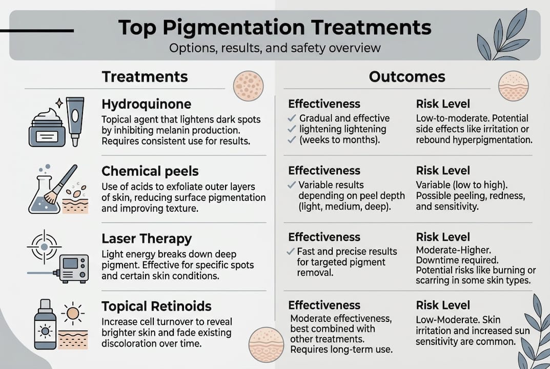Infographic of pigmentation treatment comparisons
