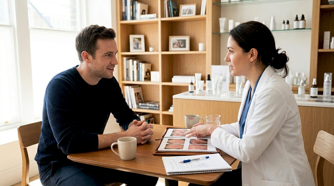 Consultation for dermal fillers in studio setting