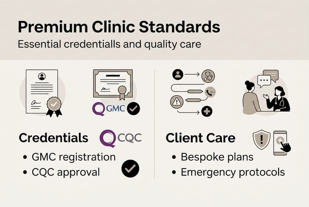 Infographic on clinic credentials and care standards