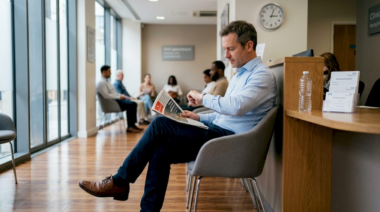 Professional waiting for lunchtime Botox appointment