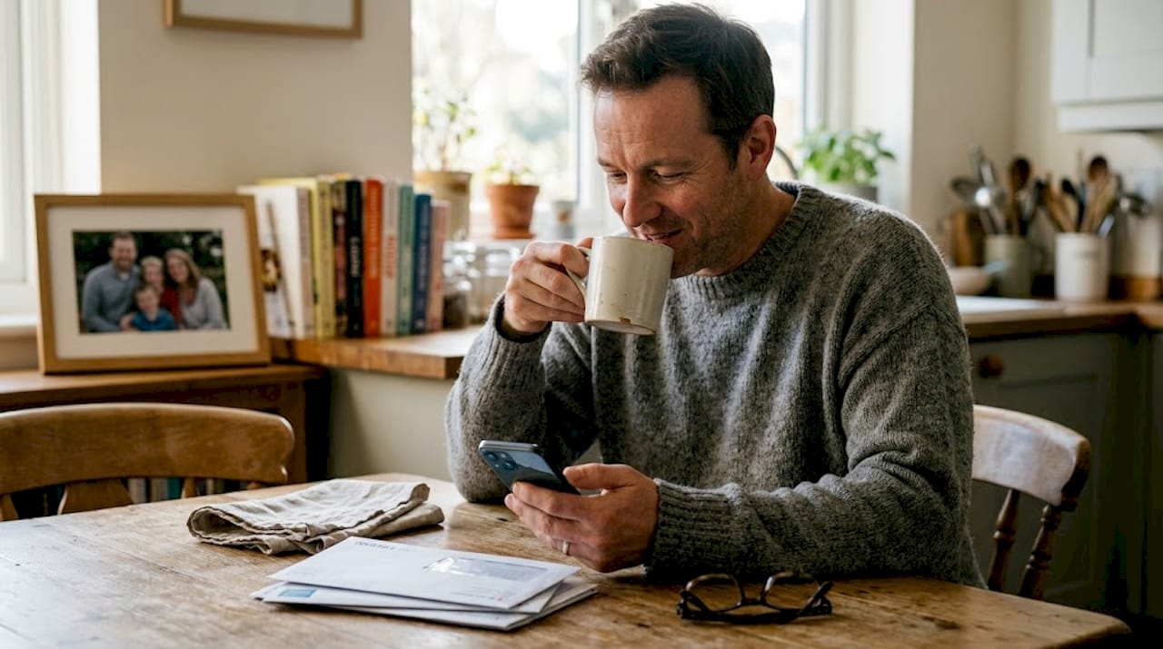 Man relaxed after skin treatment results