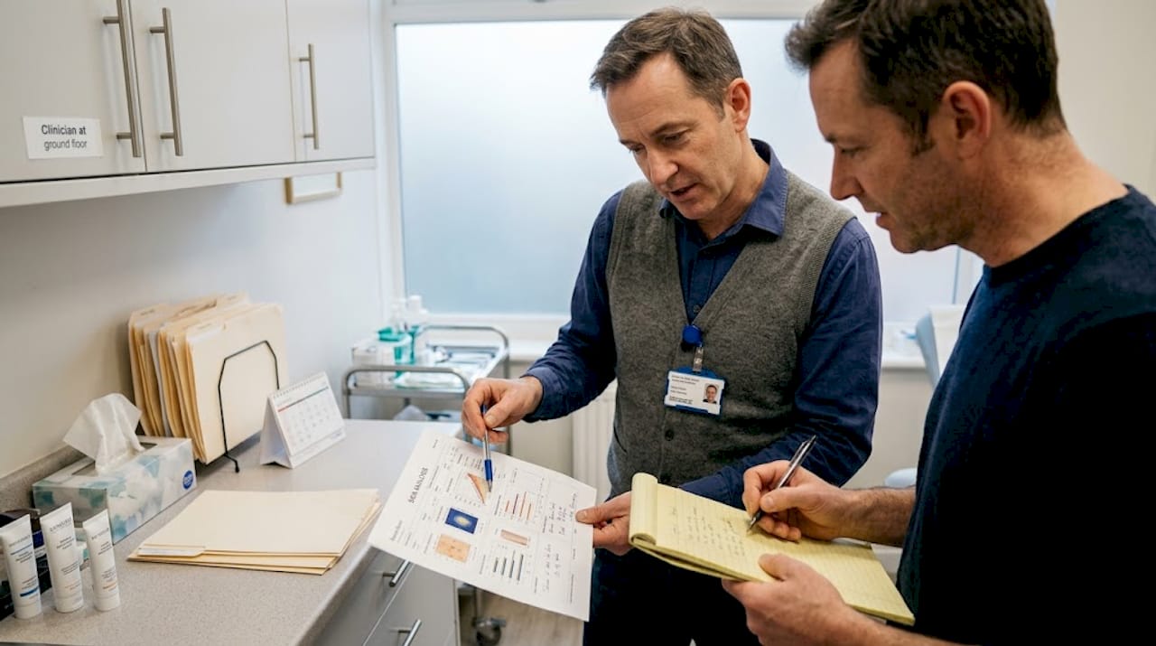 Clinician explains skin analysis process