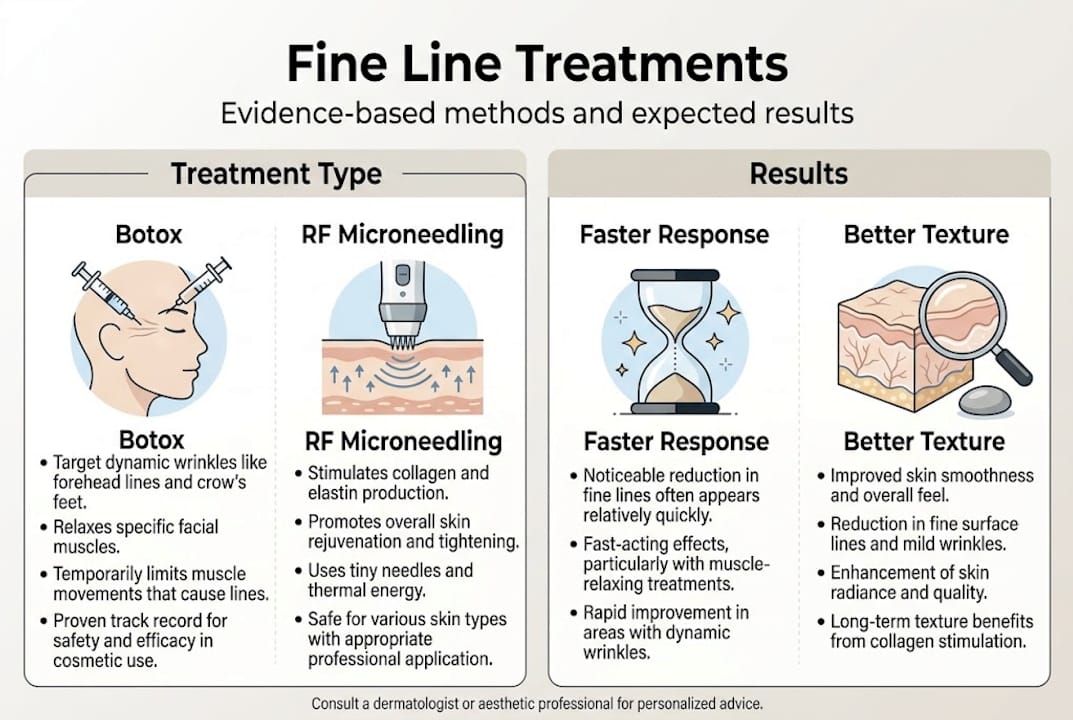 Infographic comparing fine line treatment results
